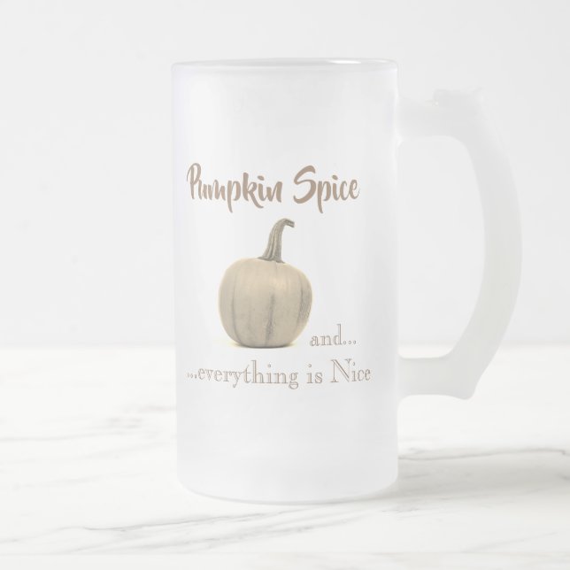 Cool Golden Pumpkin Spice Frosted Glass Beer Mug (Right)