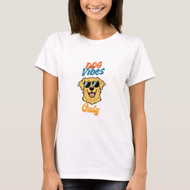 Cool Golden Retriever with Cool Quote T-shirt (Front)