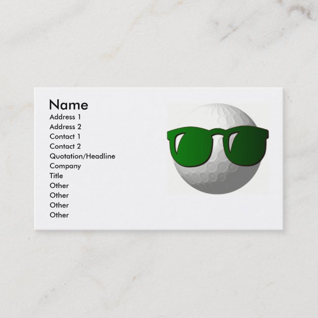 Cool Golf Ball on Business Card (Front)