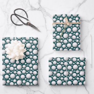 cool golf ball sports pattern tiled wrapping paper sheet