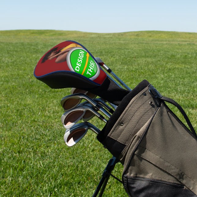 COOL! Golf Driver Head Cover - Royal Blue trim  (In Situ)
