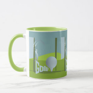 Cool golf golfing golfer green gift mug