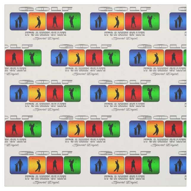 Cool Golf It Is A Way Of Life Fabric (Swatch)