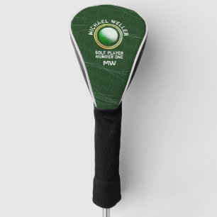 cool golf-player logo on green golf head cover