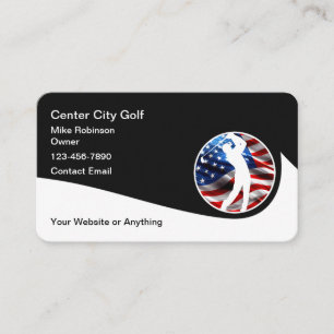 Cool Golf Theme Modern Business Cards Round Corner