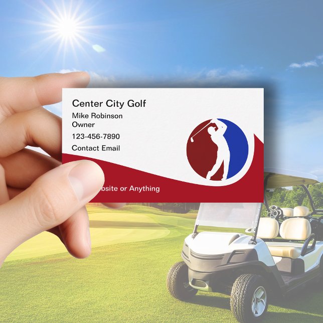 Cool Golf Theme Modern Business Cards Round Corner (Creator Uploaded)