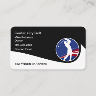 Cool Golf Theme Modern Business Cards Round Corner