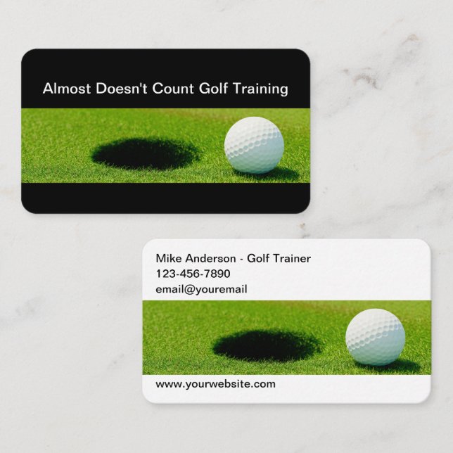Cool Golf Training Coach Business Cards (Front/Back)