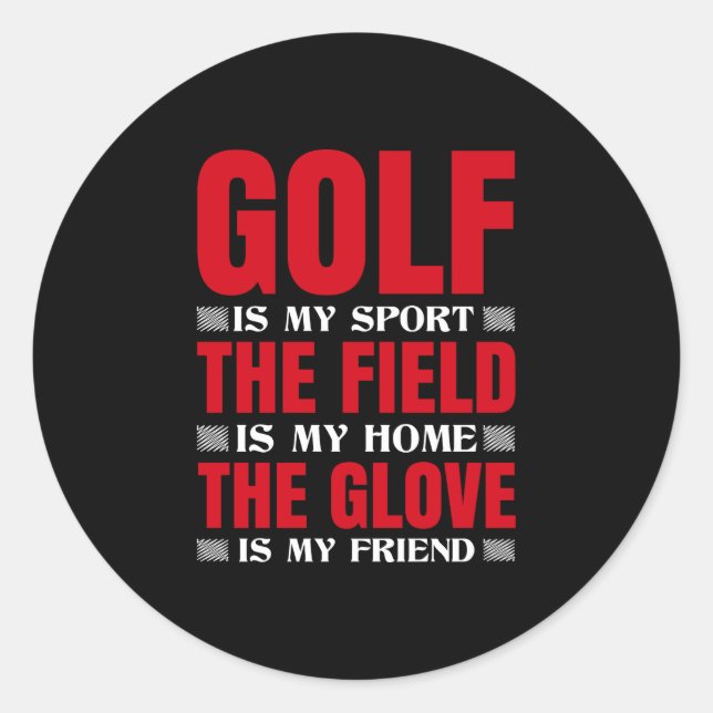 cool golf word art sports classic round sticker (Front)