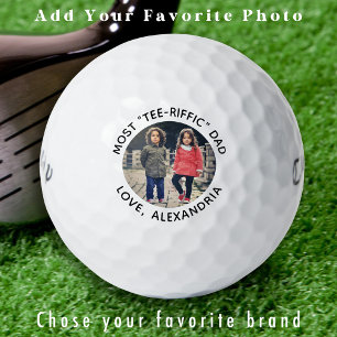 Cool Golfer Dad Personalised Cute Kids Photo  Golf Balls