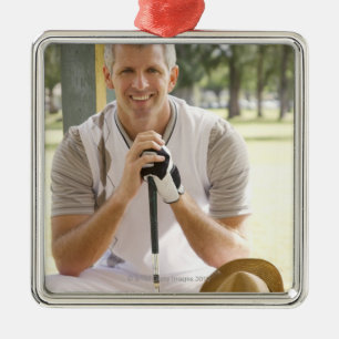 Cool golfer metal tree decoration