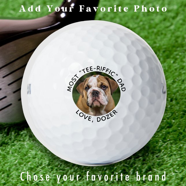 Cool Golfer Personalised Modern Pet Dog Photo Golf Balls (Creator Uploaded)