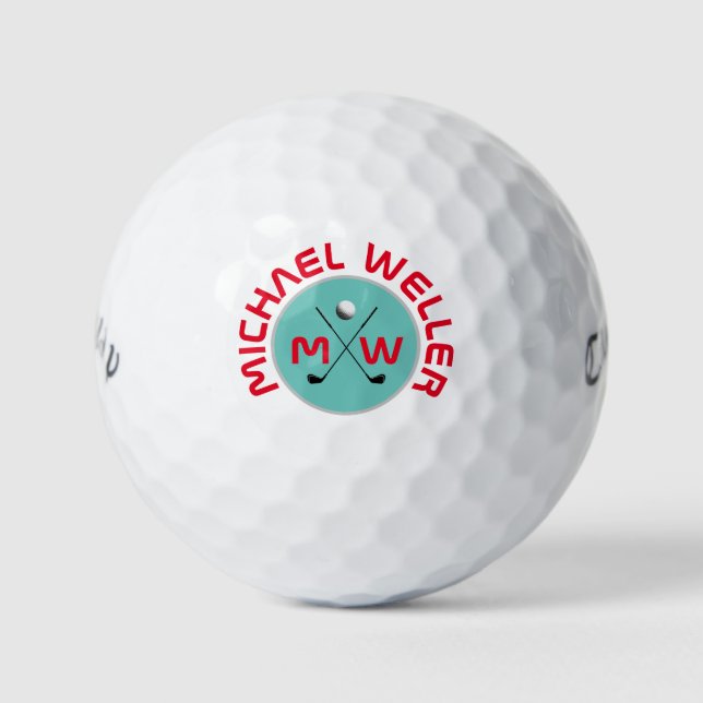 cool golfer red logo golf balls (Front)