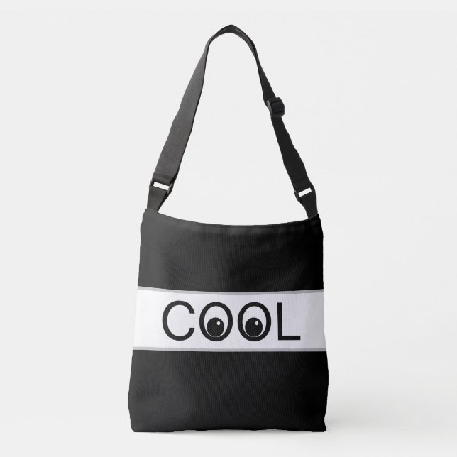 Cool Good Vibes on Black and White Crossbody Bag (Front)