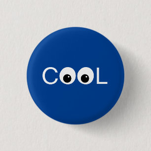 Cool good vibes on blue 3 cm round badge