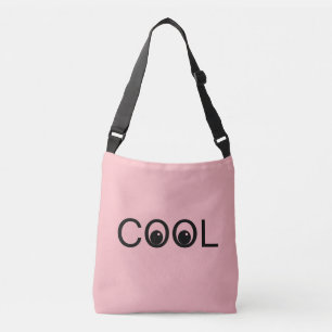 Cool good vibes on light pink crossbody bag