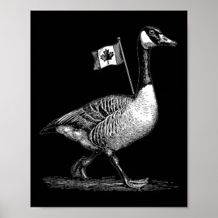 Cool Goose With Canada Flag Costume For Man And Wo Poster