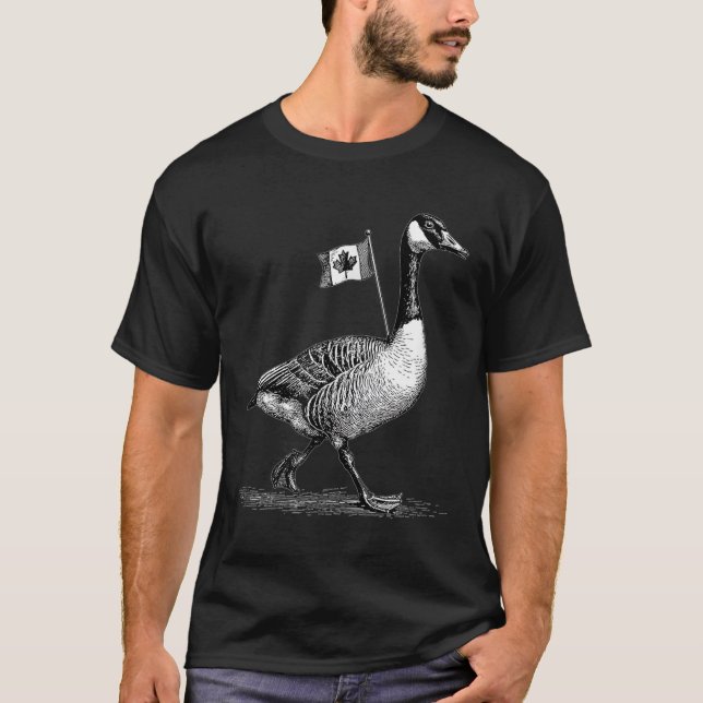 Cool Goose With Canada Flag Costume For Man And Wo T-Shirt (Front)