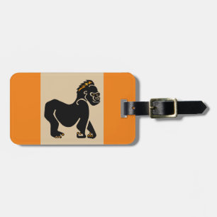 Cool GORILLA- African endangered wildlife - Orange Luggage Tag