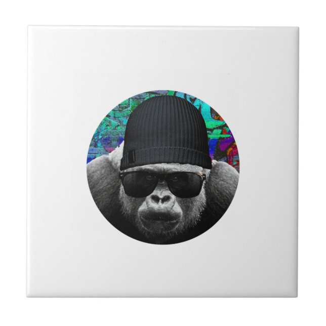 Cool Gorilla Ceramic Tile (Front)