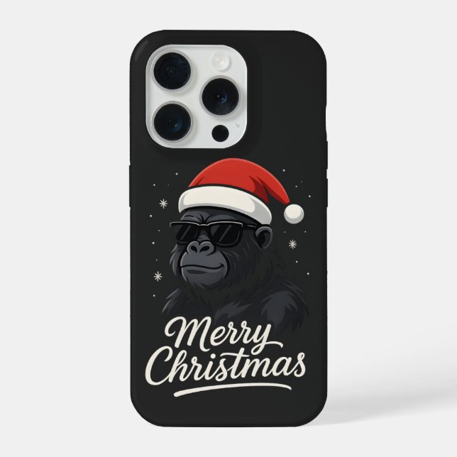 Cool Gorilla Christmas Funny Xmas Gorilla Lovers iPhone Case (Back)