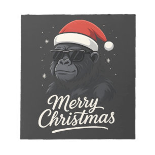 Cool Gorilla Christmas Funny Xmas Gorilla Lovers Notepad