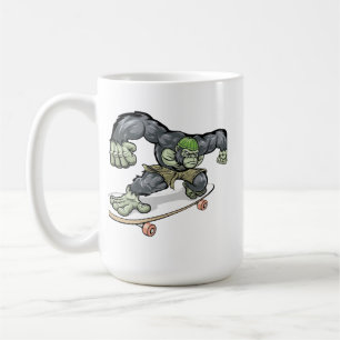 Cool Gorilla Skateboarder Vector Art Coffee Mug