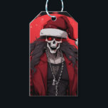 Cool Goth Punk Skull Anime Santa Demon Gift Tags<br><div class="desc">A cool goth / punk / rock / grunge style skull head Santa Claus in anime cartoon style. He has a Santa hat, long chains, and a classy red leather jacket. You can see his strong, muscular pecks through his black shirt. He has a creepy, eerie red glow in his...</div>