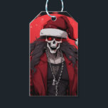 Cool Goth Punk Skull Anime Santa Demon Gift Tags<br><div class="desc">A cool goth / punk / rock / grunge style skull head Santa Claus in anime cartoon style. He has a Santa hat, long chains, and a classy red leather jacket. You can see his strong, muscular pecks through his black shirt. He has a creepy, eerie red glow in his...</div>
