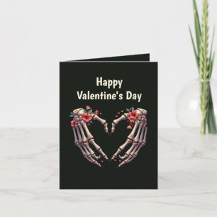 Cool Gothic add message Valentine skeleton hands Holiday Card