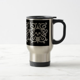 Cool gothic skull travel mug