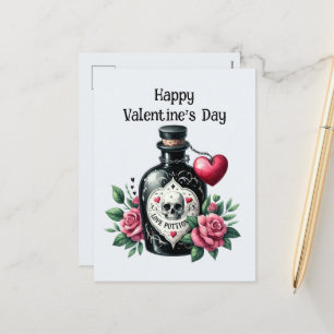 Cool Gothic Valentine love potion Holiday Postcard