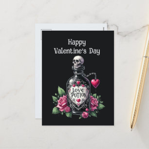 Cool Gothic Valentine love potion Holiday Postcard