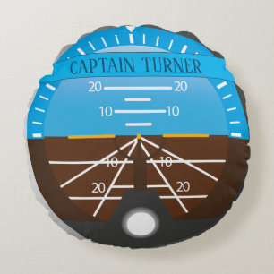 Cool Graduate Aeroplane Captain and Pilot Cockpit Round Cushion
