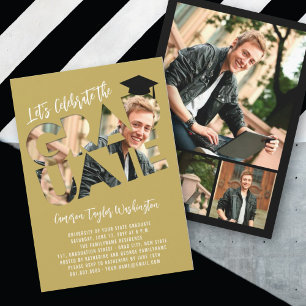 Cool Graduate Cutout Photo Modern Graduation Party Invitation