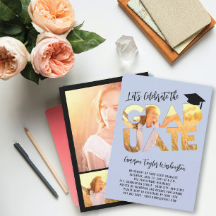 Cool Graduate Cutout Photo Modern Graduation Party Invitation