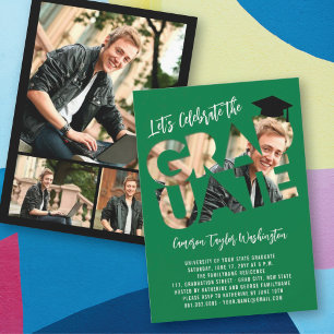 Cool Graduate Cutout Photo Modern Graduation Party Invitation