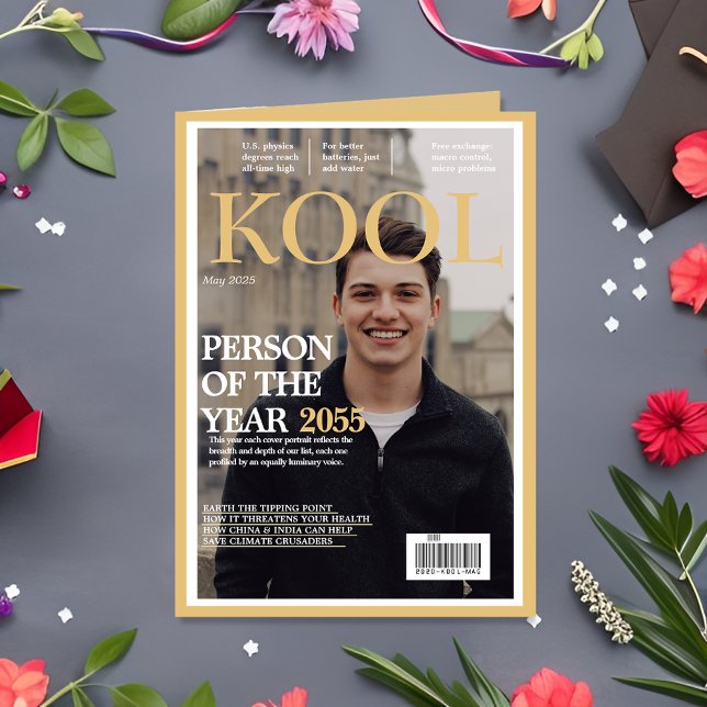 Cool Graduation Fake Magazine Cover for Graduate  Card (Creator Uploaded)