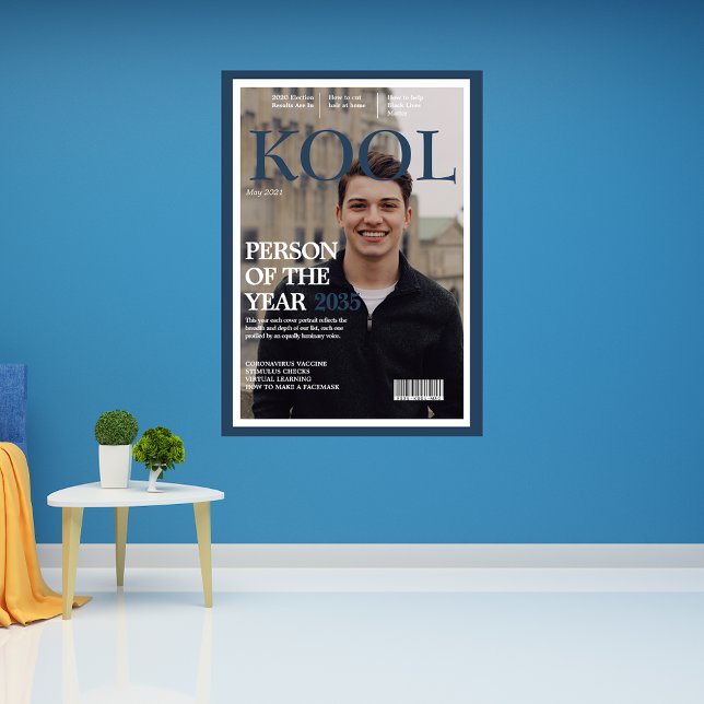 Cool Graduation Fake Magazine Cover Photo Blue Poster (Creator Uploaded)