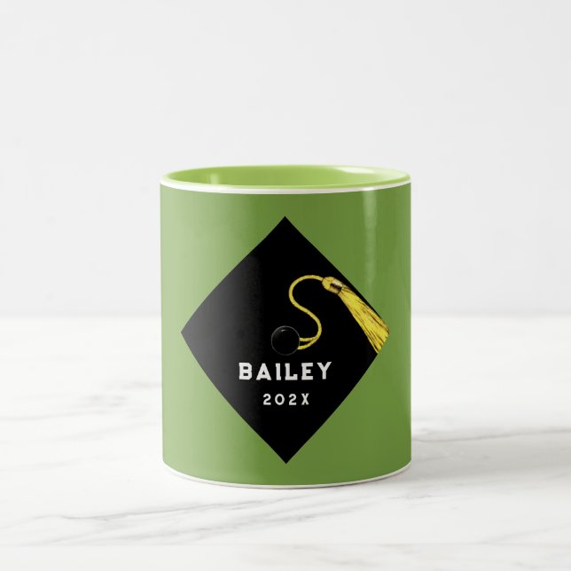 Cool Graduation Keepsake Gift Two-Tone Coffee Mug (Center)