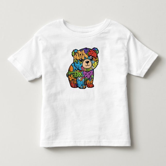 Cool Graffiti Bear Kids' T-Shirt (Front)