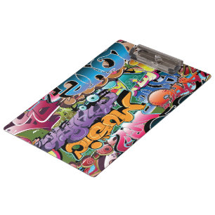 Cool Graffiti Street Art Abstract Clipboard