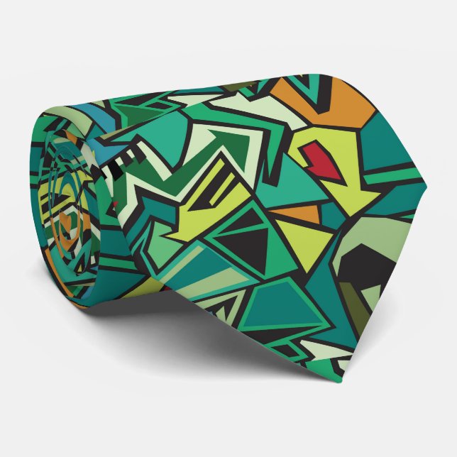 cool graffiti tiled pattern  tie (Rolled)