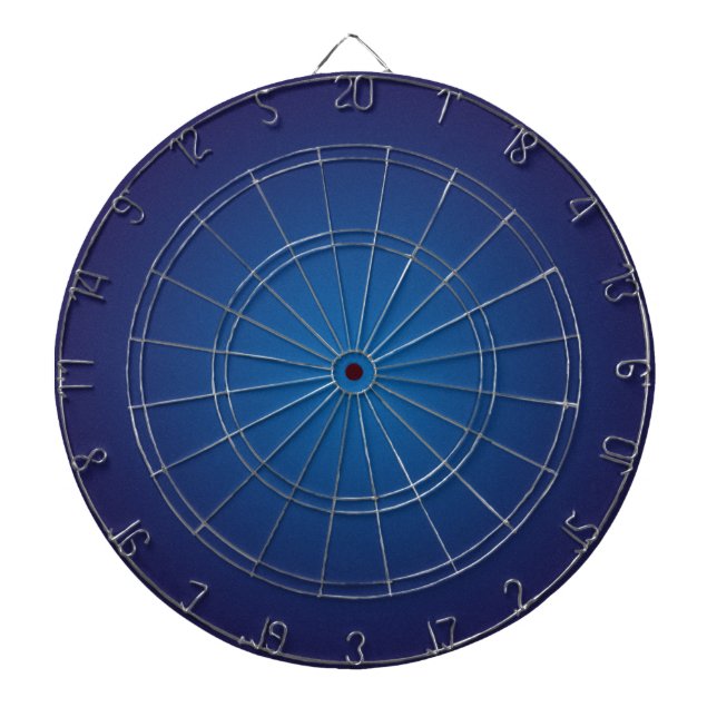 Cool Grainy Deep Blue Vignette Dartboard (Front)