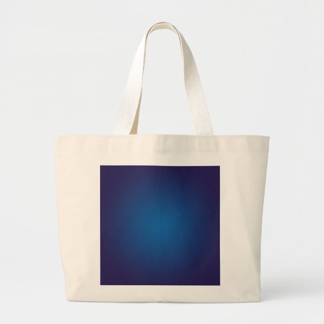 Cool Grainy Deep Blue Vignette Large Tote Bag (Front)