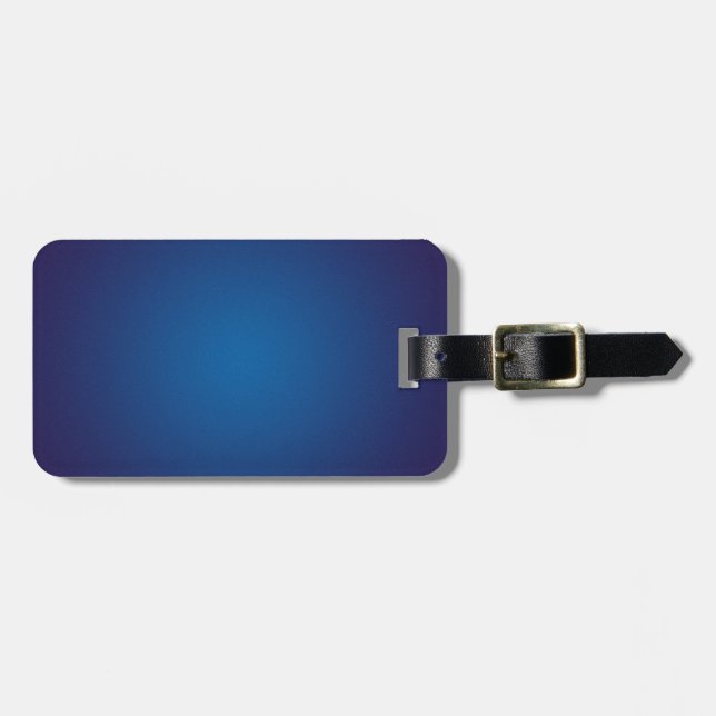 Cool Grainy Deep Blue Vignette Luggage Tag (Front Horizontal)