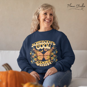 Cool Gram Butterfly Wild Flower Vintage Retro Sweatshirt