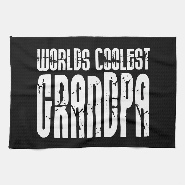 Cool Grandfathers Grandpas  Worlds Coolest Grandpa Tea Towel (Horizontal)