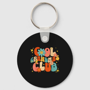 Cool Grandmas Club Groovy Retro Funny New Grandma Key Ring