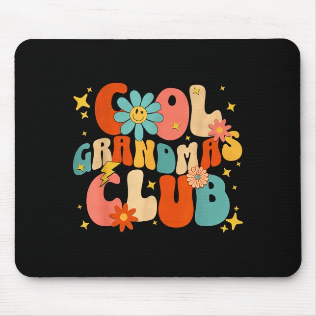 Cool Grandmas Club Groovy Retro Funny New Grandma  Mouse Mat (Front)